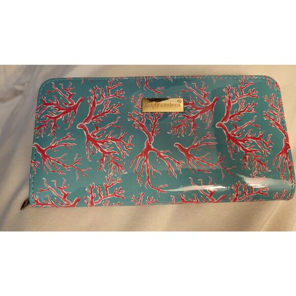 Simply Southern Blue and Pink Coral Clutch / Wallet Zippered EUC - Picture 16 of 16